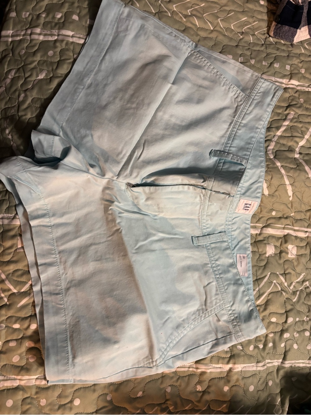 Light Blue Cotton Shorts